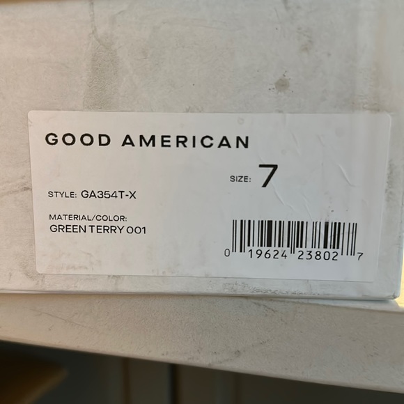 NIB Good American Terry Cloth Slip-On High Heeled Shoes - Picture 4 of 8